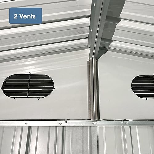 8 x 6 FT Outdoor Metal Storage Shed, Dark Gray R3345