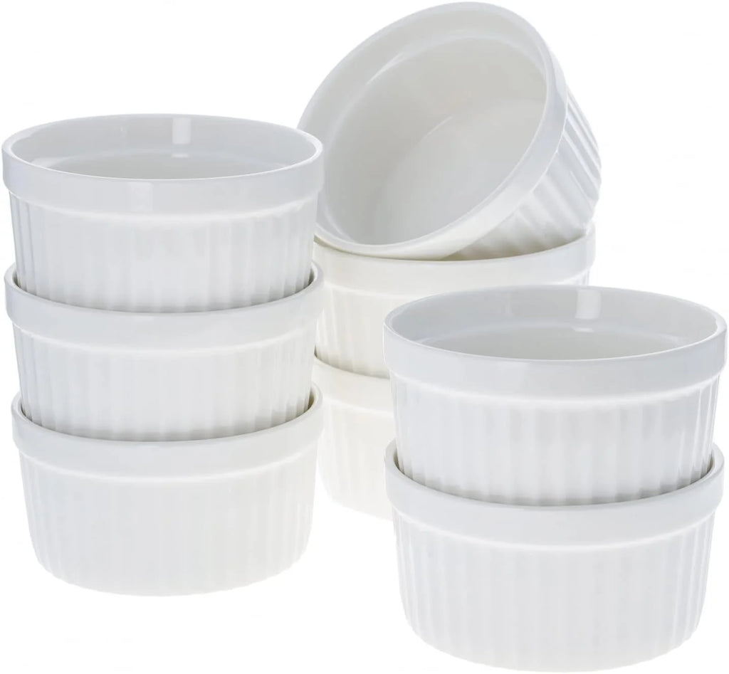 White 4Oz Porcelain Dessert Cups Set Q600337