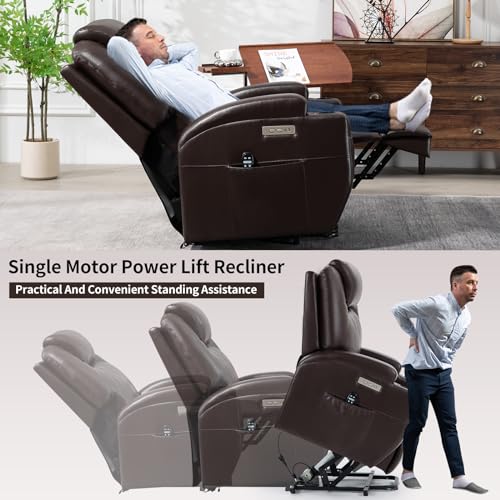 Black Power Lift Recliner Chair with Heat and Massage E501