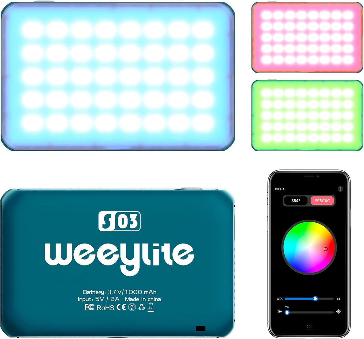 RGB Video Light 2800-6800K Dimmable LED Panel W2257