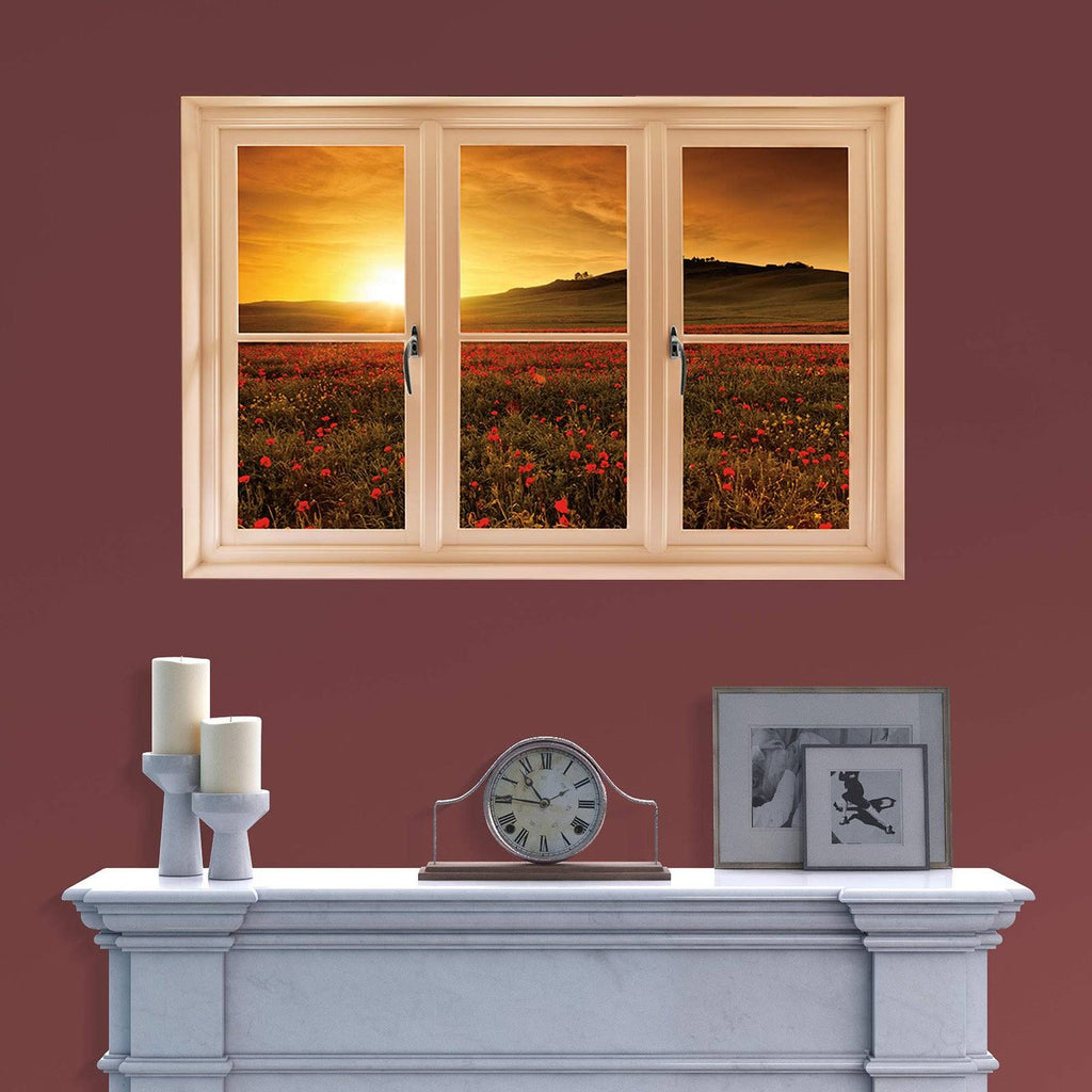 Poppy Field at Sunset Wall Decal D1224