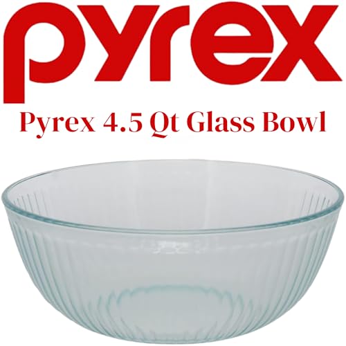 4.5 Quart Glass Mixing Bowl With Blue Lid Q23657