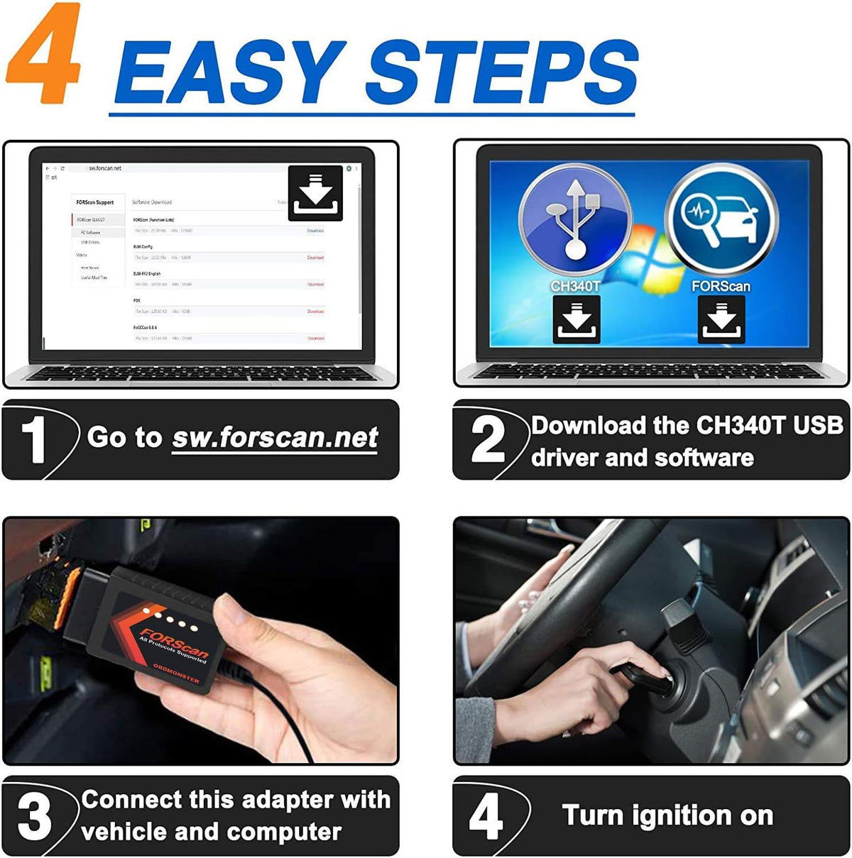 ELM327 OBD2 Adapter OBDII Diagnostic Scanner via USB X3248