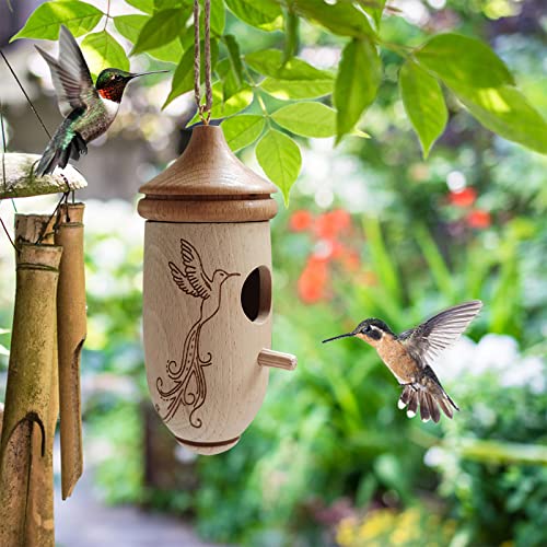 3pcs Hanging Wooden Hummingbird House J223