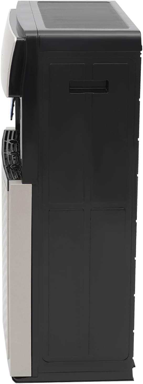 Silver Grey Hot & Cold Water Cooler Dispenser with Storage Cabinet and Child Safety Lock Y52728