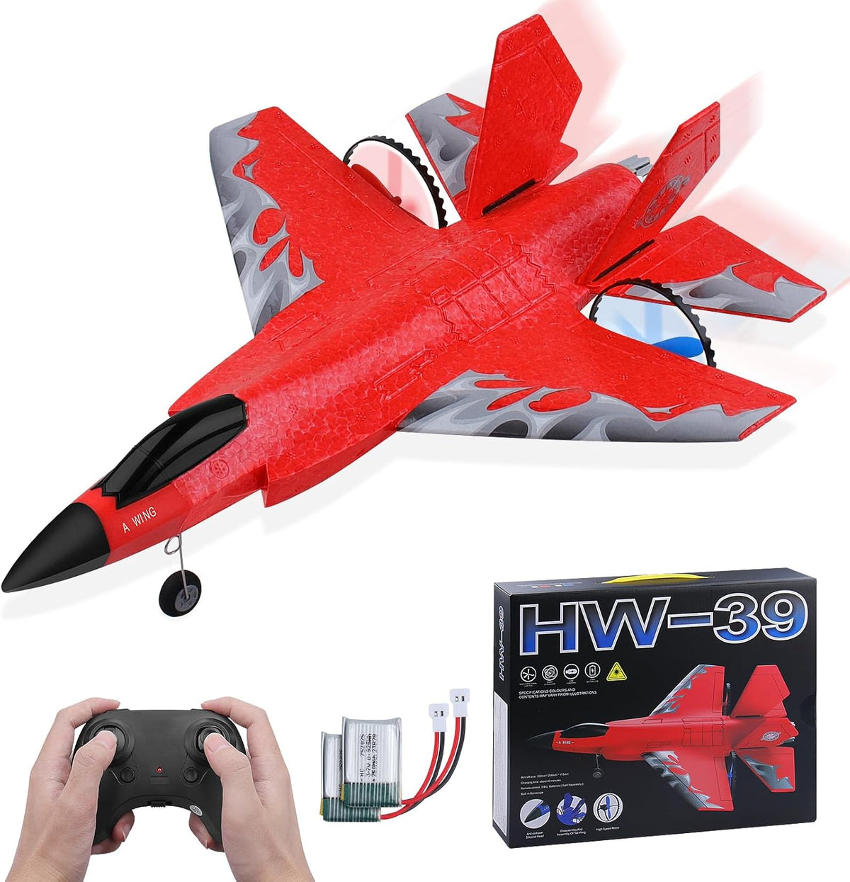 Red 2CH Remote Control Fighter Airplane U87817