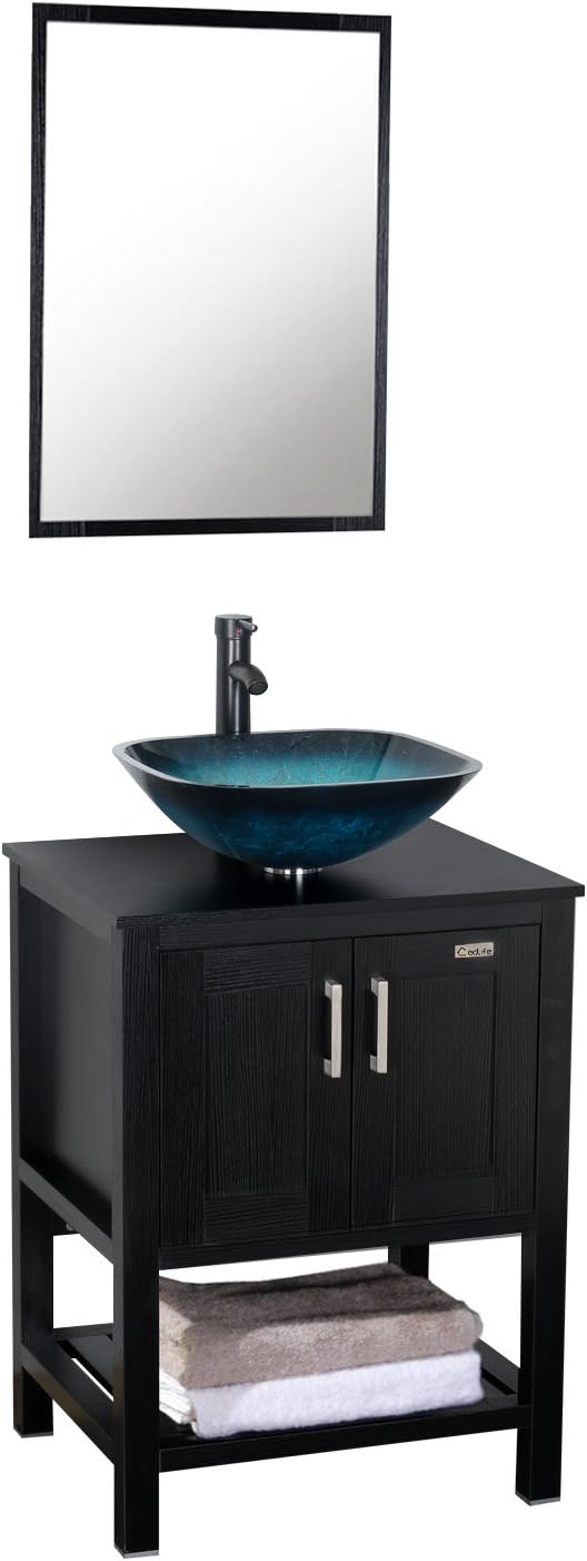 24 inch Bathroom Vanity with Ceramic Vessel Sink and Faucet E41577