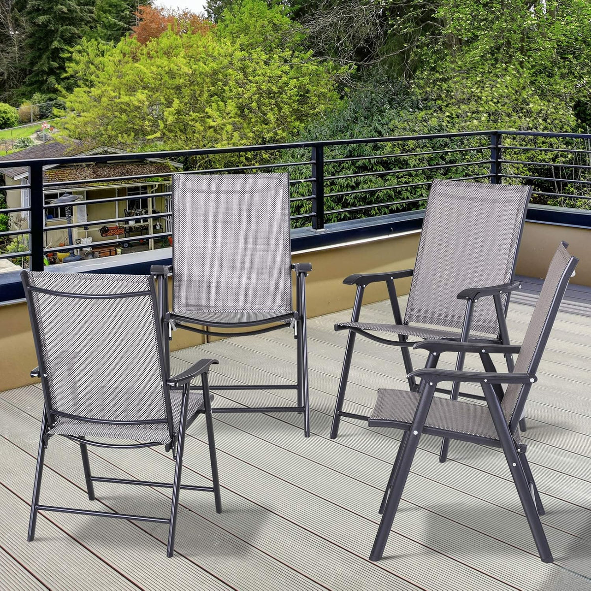 Folding Outdoor Patio Chairs Set of 4 R909