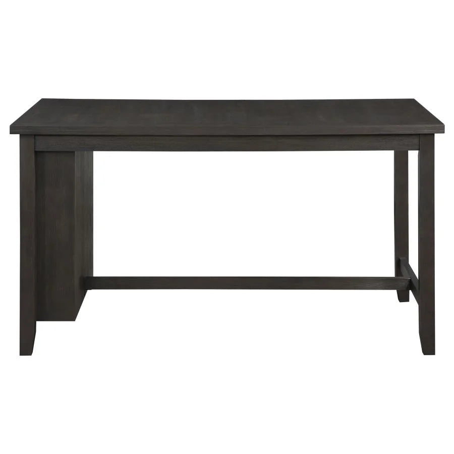 Counter Height Dining Table with Storage Shelves Dark Grey T228