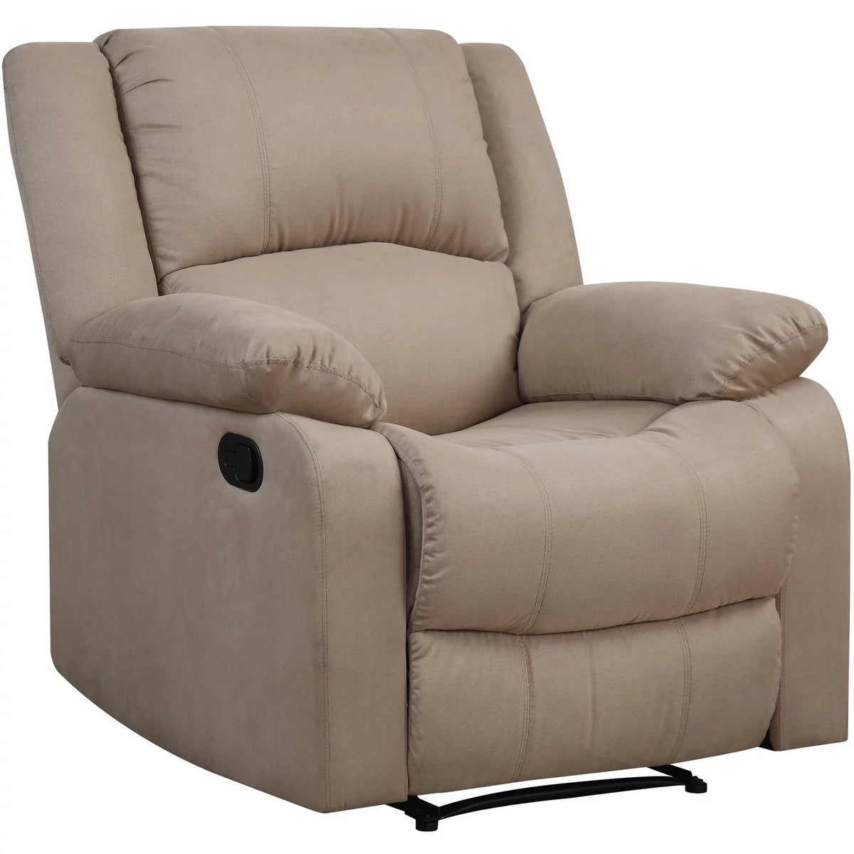 Beige Microfiber Push Back Recliner U4058