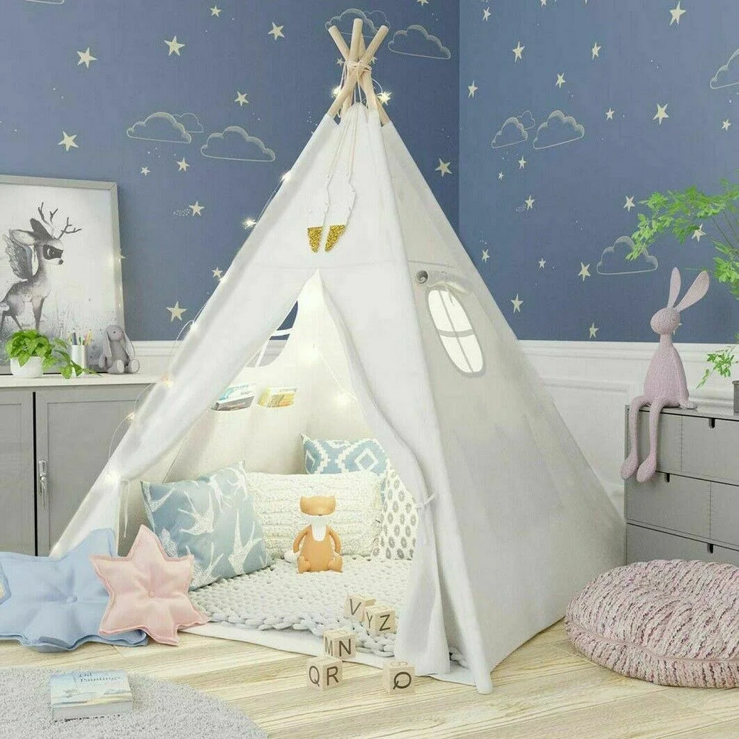 Canvas Teepee Tent for Kids with Window J1650