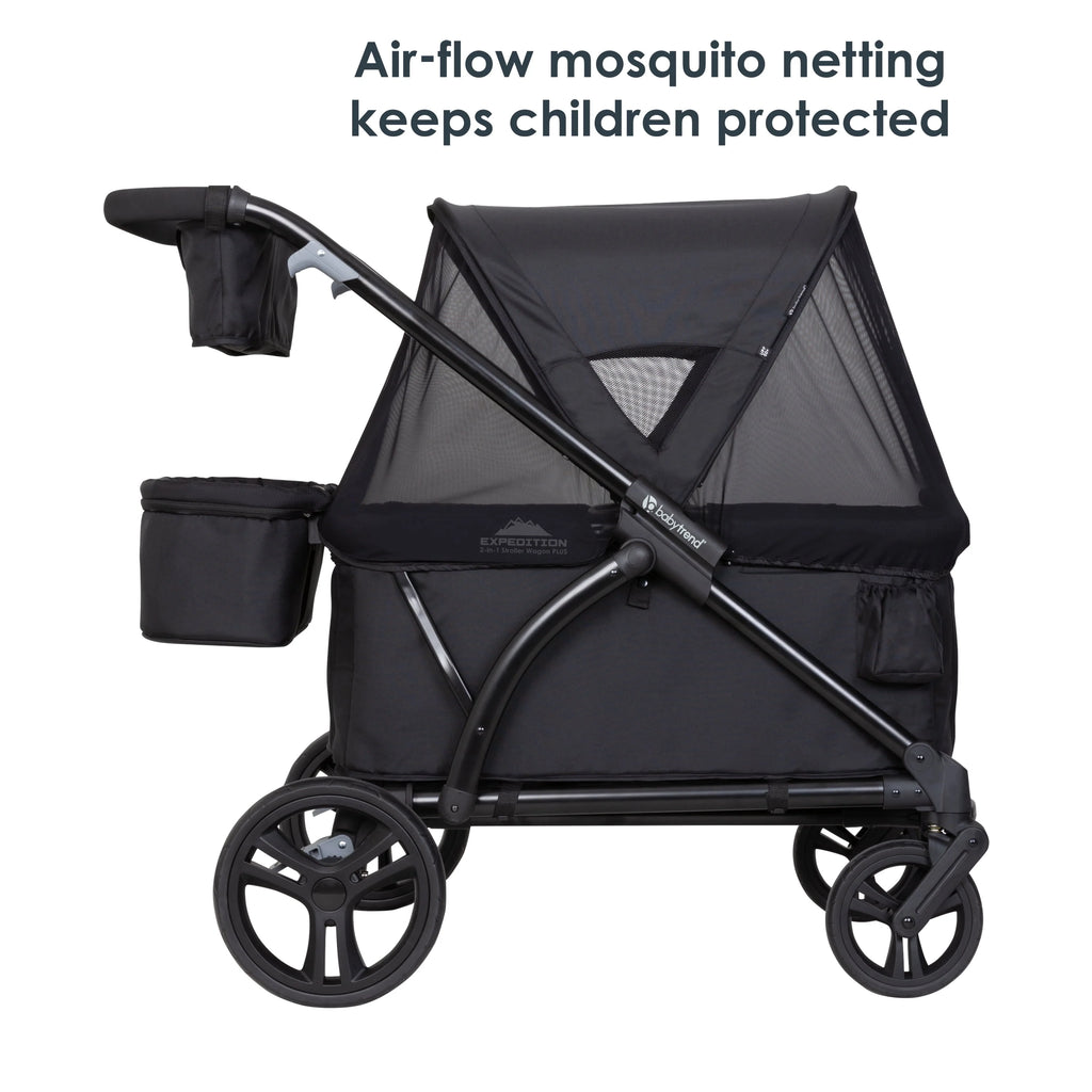 Blue 2 in 1 Push or Pull Stroller Wagon with Canopy W18328