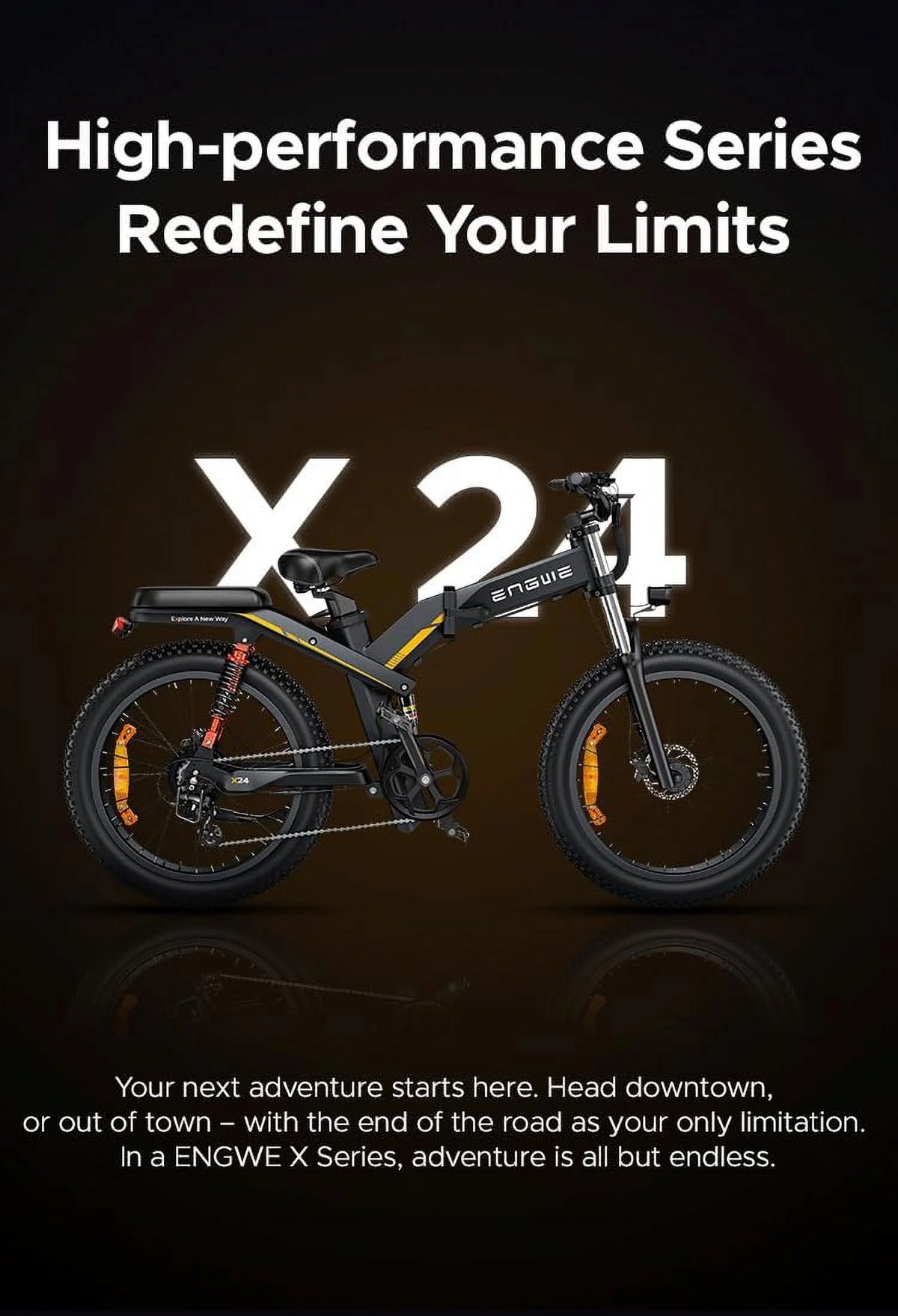 24'' Fat Tire 1000W Electric Bike X906754