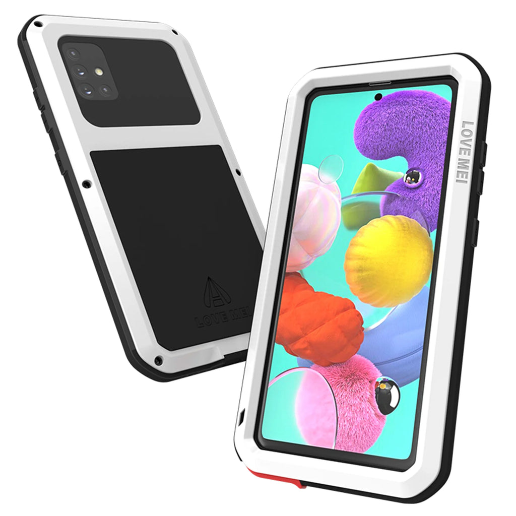 White Shockproof Armor Hybrid Phone Case for Samsung Galaxy A71 Z94880