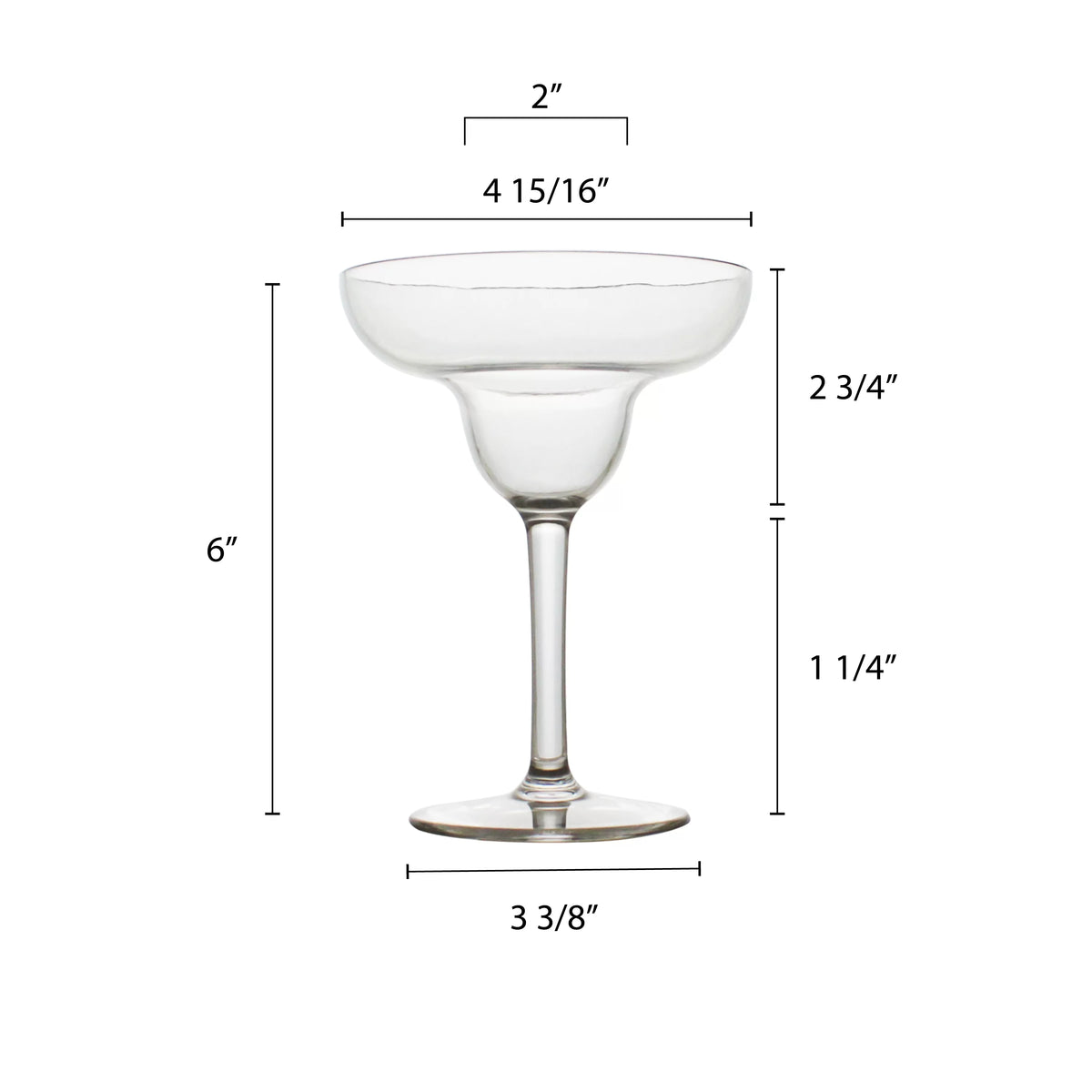 11 oz Clear Polycarbonate Margarita Glass W985