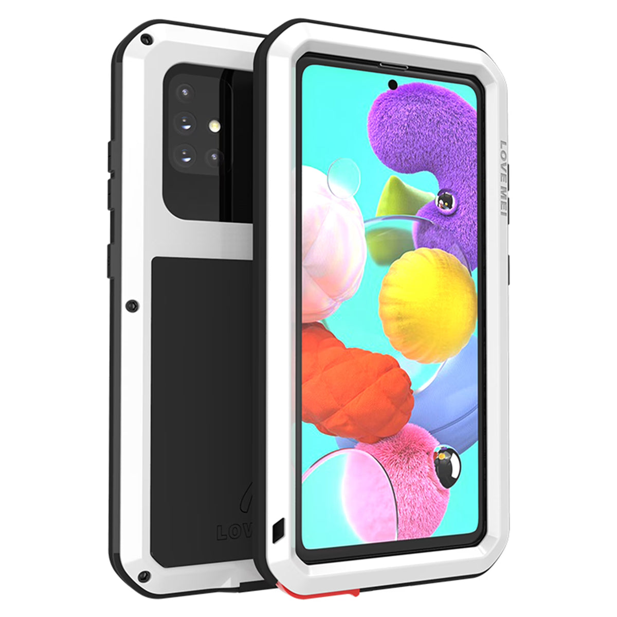 White Shockproof Armor Hybrid Phone Case for Samsung Galaxy A71 Z94880