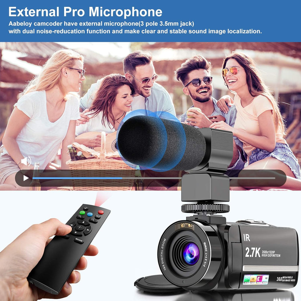 2.7K Ultra HD 36MP Vlogging Camera with Microphone Y3647