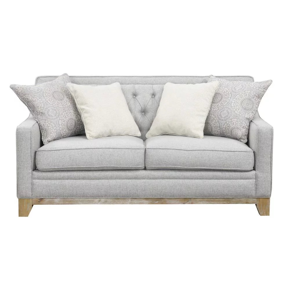 Gray Loveseat with Button Tufting S78465