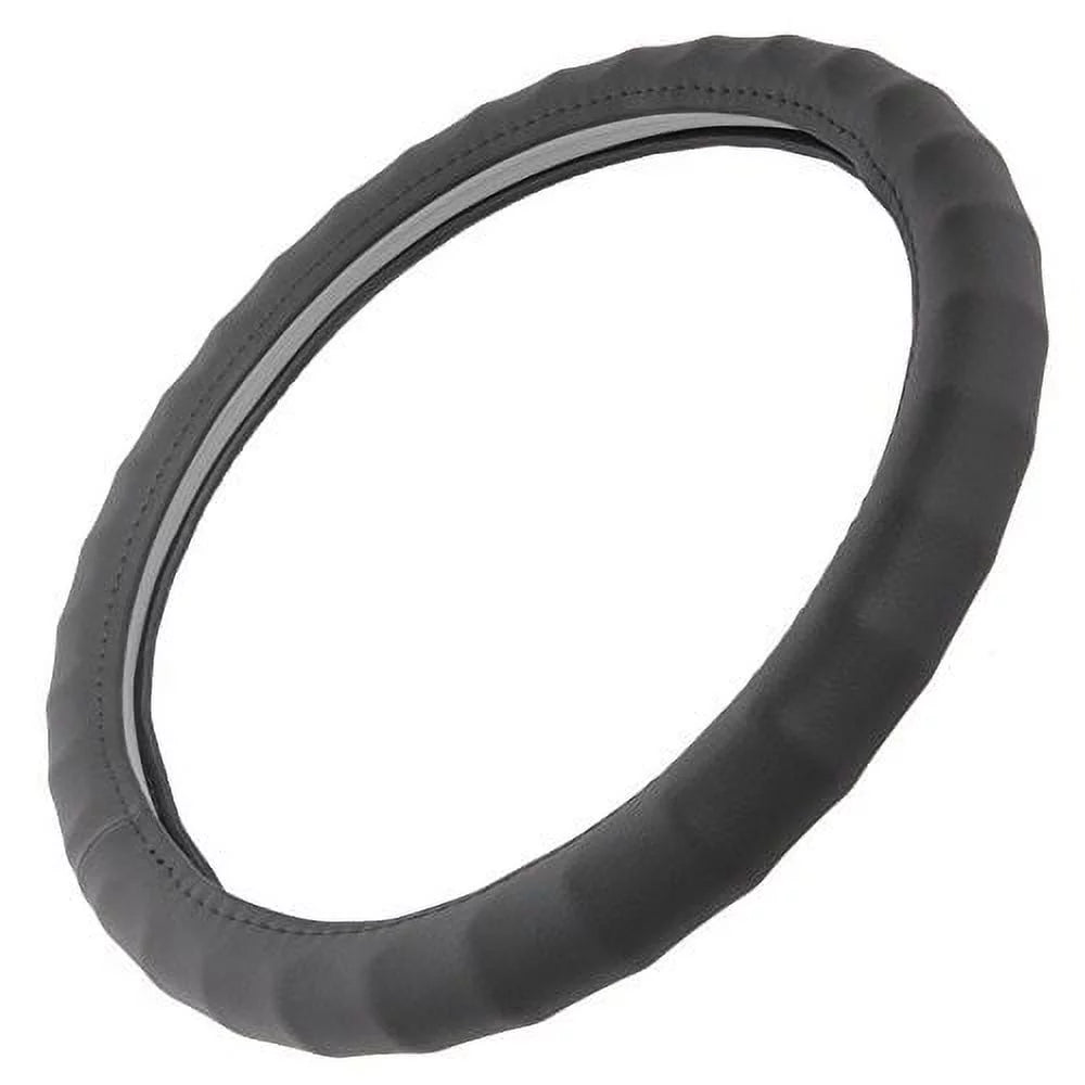 Black Small Genuine Leather Steering Wheel Cover L145