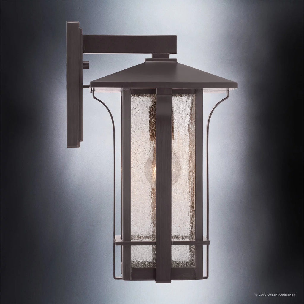 16''H x 9''W Olde Bronze Glass Outdoor Wall Sconce G7930