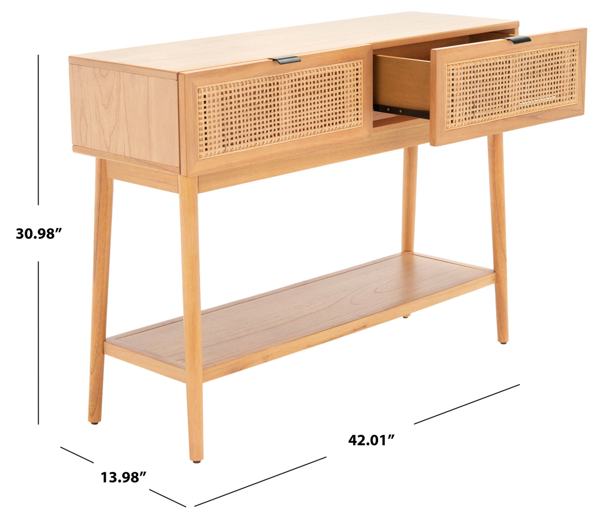 Natural Wood Console Table with Drawer B105898