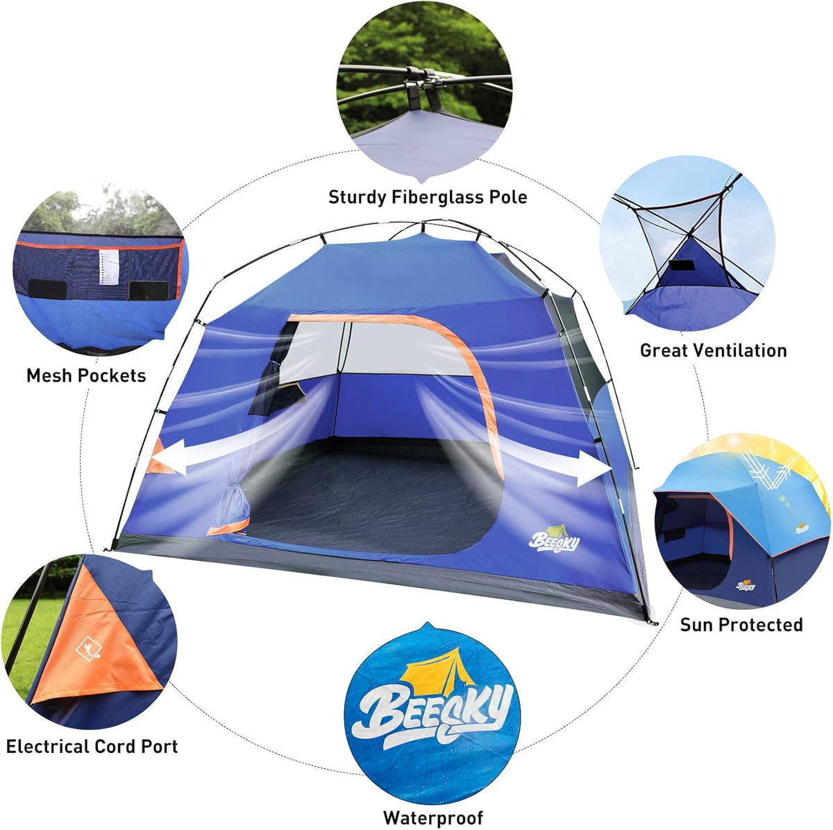 8 Person Waterproof Dome Tent with Carry Bag G5624