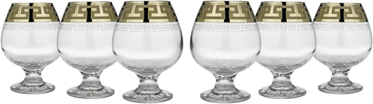 Brandy Glasses With Gold Rim, Set Of 6 K9995