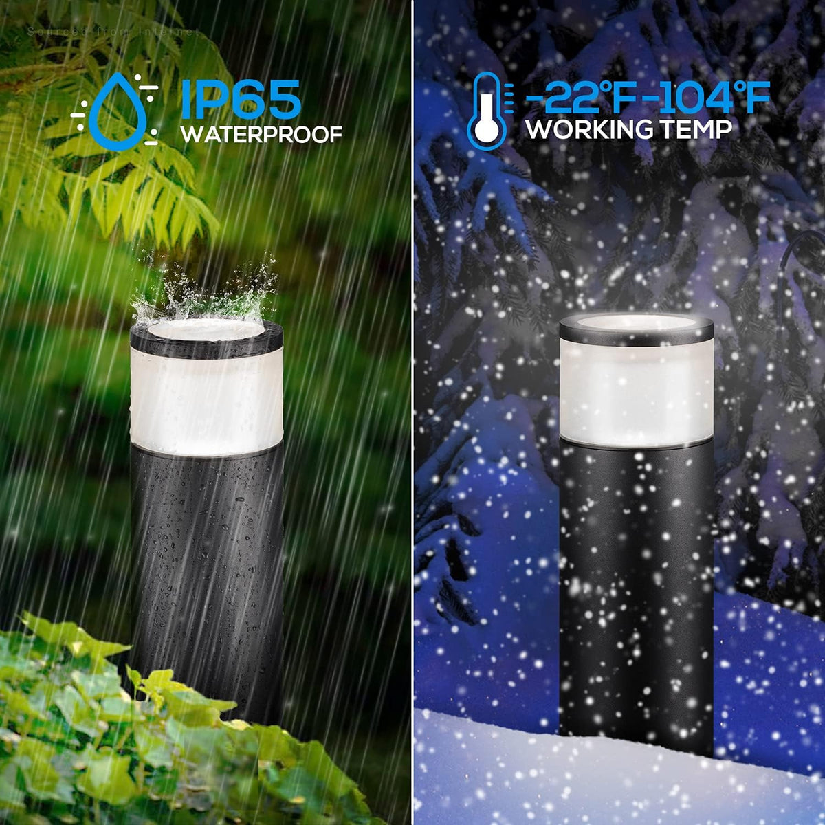 8-Pack Low Voltage LED Landscape Pathway Lights, Die-cast Aluminum, 4000K Cool White Y59045