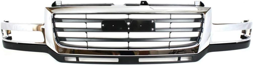 Chrome Shell Painted Black Insert Grille Assembly for 2007 GMC Sierra 2500 HD 3500 Classic X6737