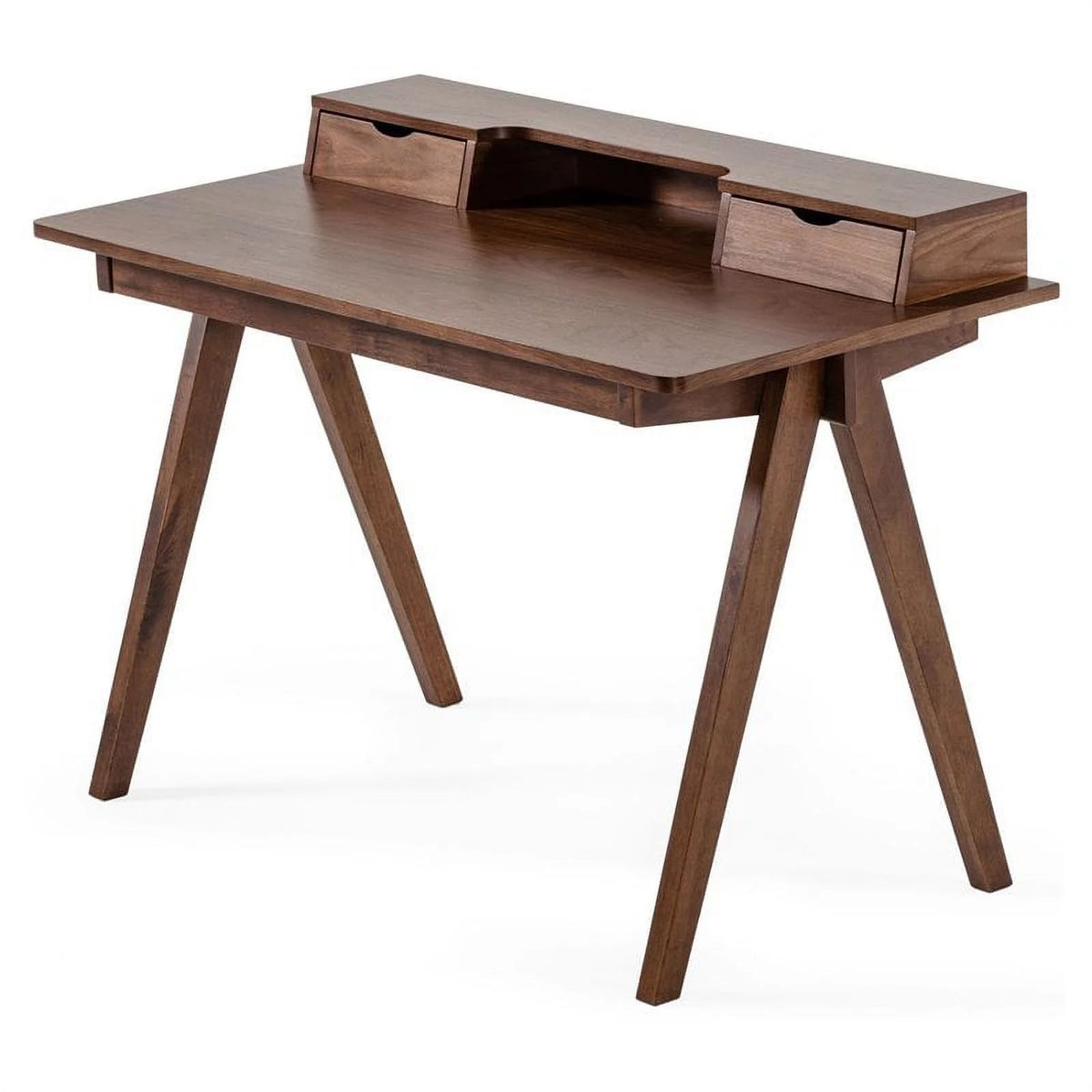 48" Rectangular Solid Wood Office Desk in Walnut O138958