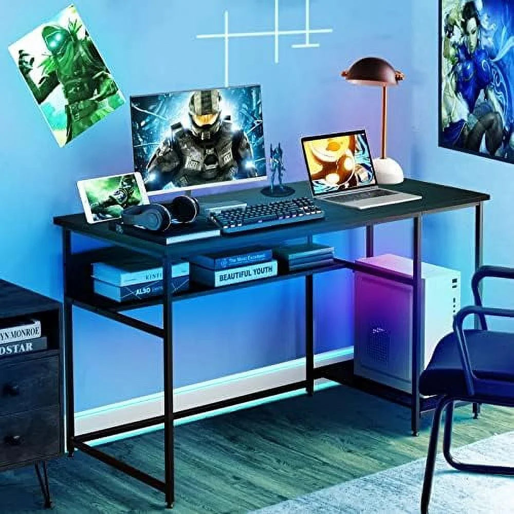 55 Inch Computer Desk with 4 Power Outlets & 2 USB Ports T1643