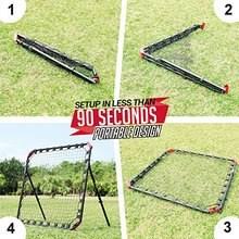 Black Portable Soccer Rebounder Net with Carry Bag A69506