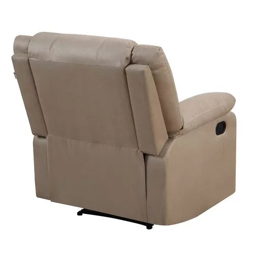 Beige Microfiber Push Back Recliner U4058