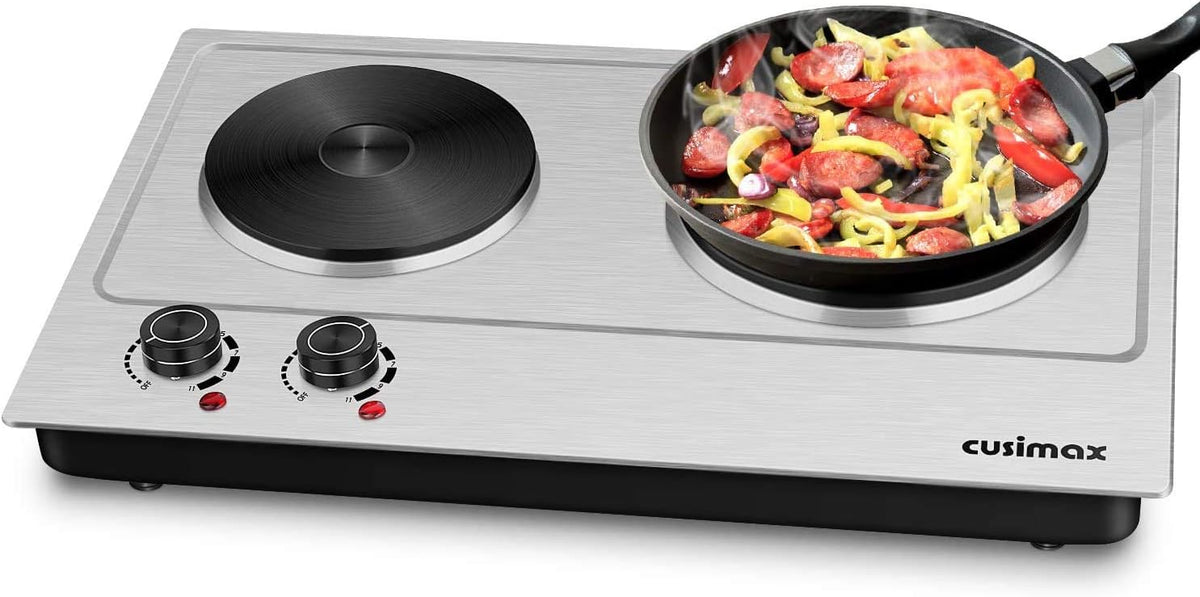 Green Cast Iron Single Burner Hot Plate Electric Burner, Pack of 2 S14211