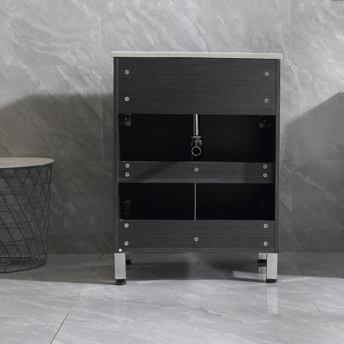 Black 24'' Wood Bathroom Vanity Cabinet with Sink I9431