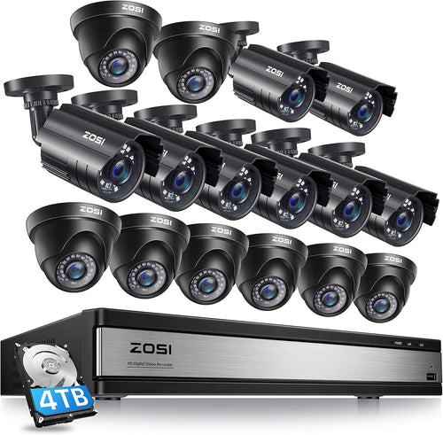 16CH 1080P Home Security Camera System with 2TB HDD, 8 x Wired 1080P Outdoor Indoor Weatherproof Cameras H967109