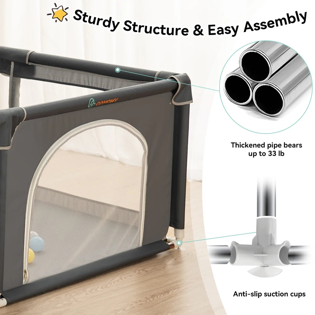 63x63'' Gray Baby Playpen O589