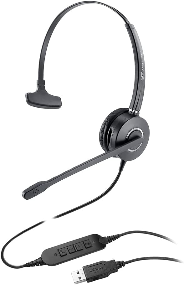 Pack of 2 USB Mono Computer-Headset with Noise Cancelling Mic X122636