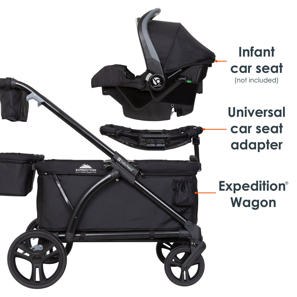 Blue 2 in 1 Push or Pull Stroller Wagon with Canopy W18328