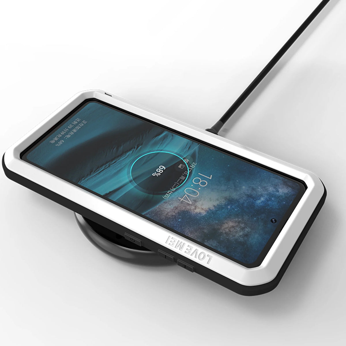 White Shockproof Armor Hybrid Phone Case for Samsung Galaxy A71 Z94880