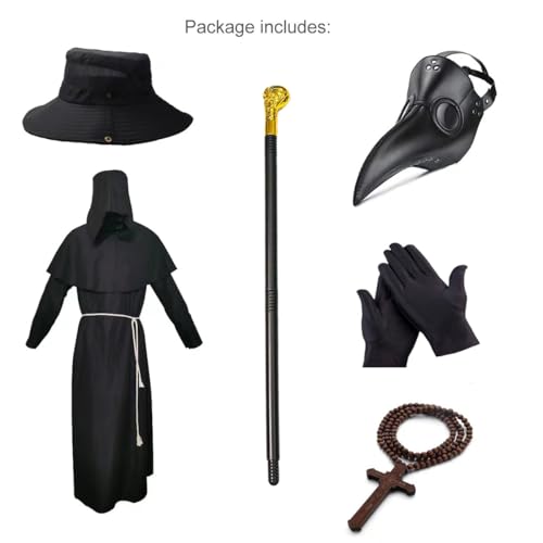 Plague Doctor Mask Costumes Set 6 in 1 B4052