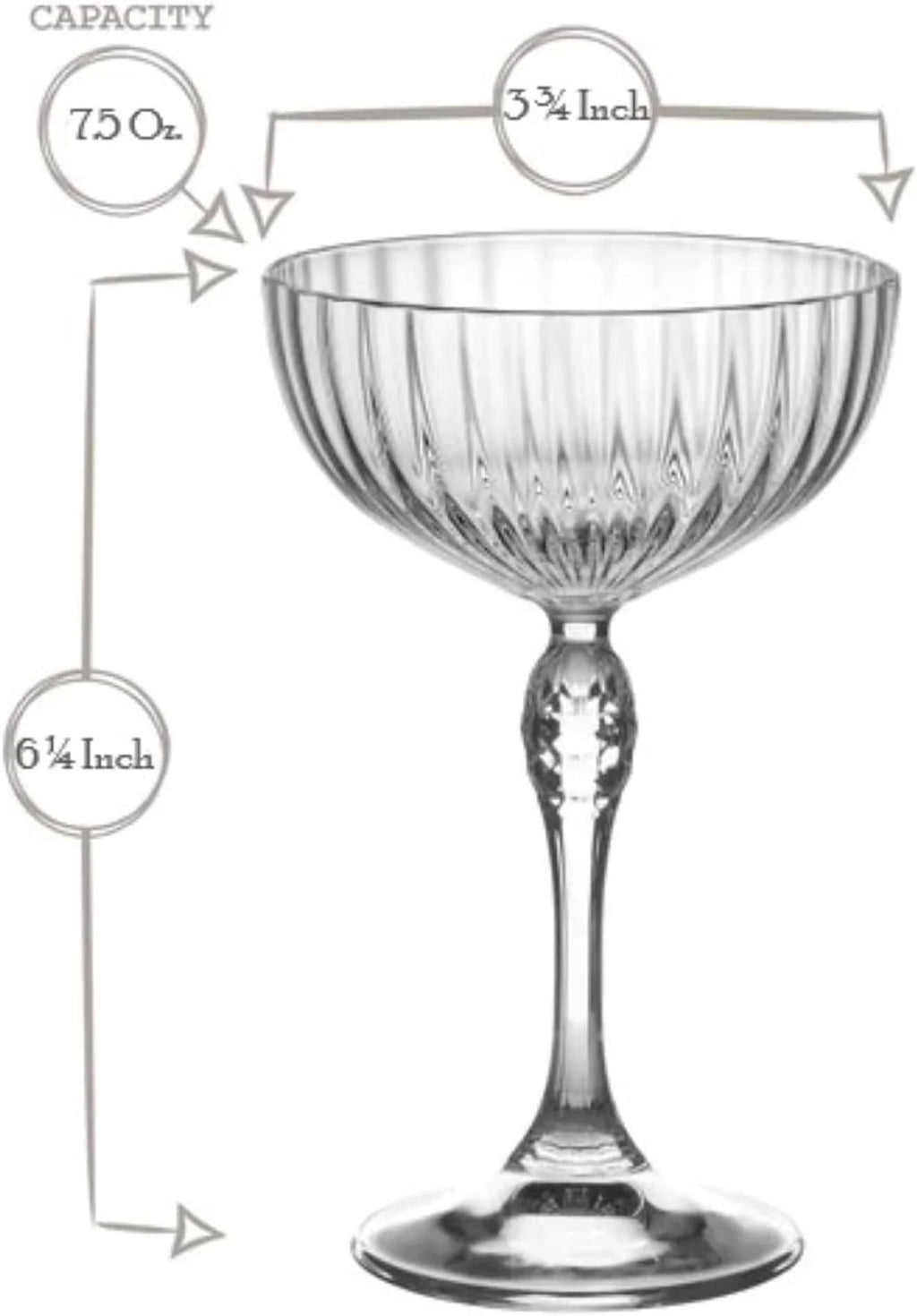 Clear 7.75 Oz Cocktail Coupe Glass Set Of 4 X106