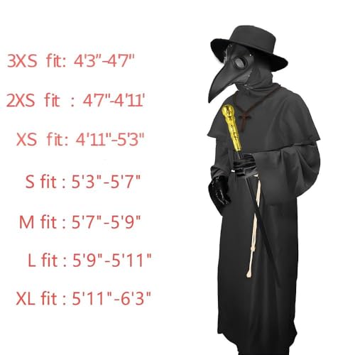 Plague Doctor Mask Costumes Set 6 in 1 B4052