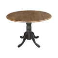 42" Round Solid Wood Dual Drop Leaf Pedestal Table B479