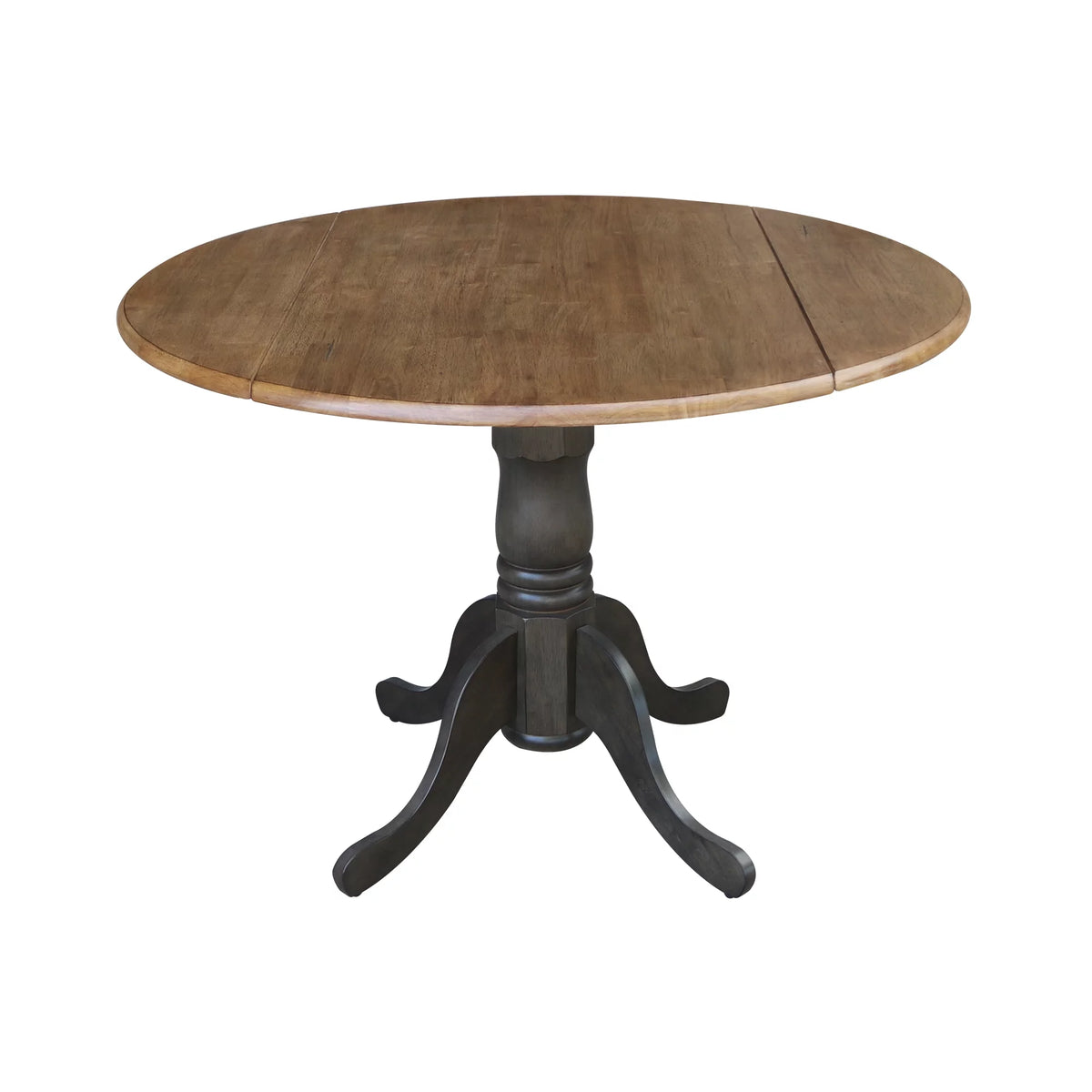 42" Round Solid Wood Dual Drop Leaf Pedestal Table B479