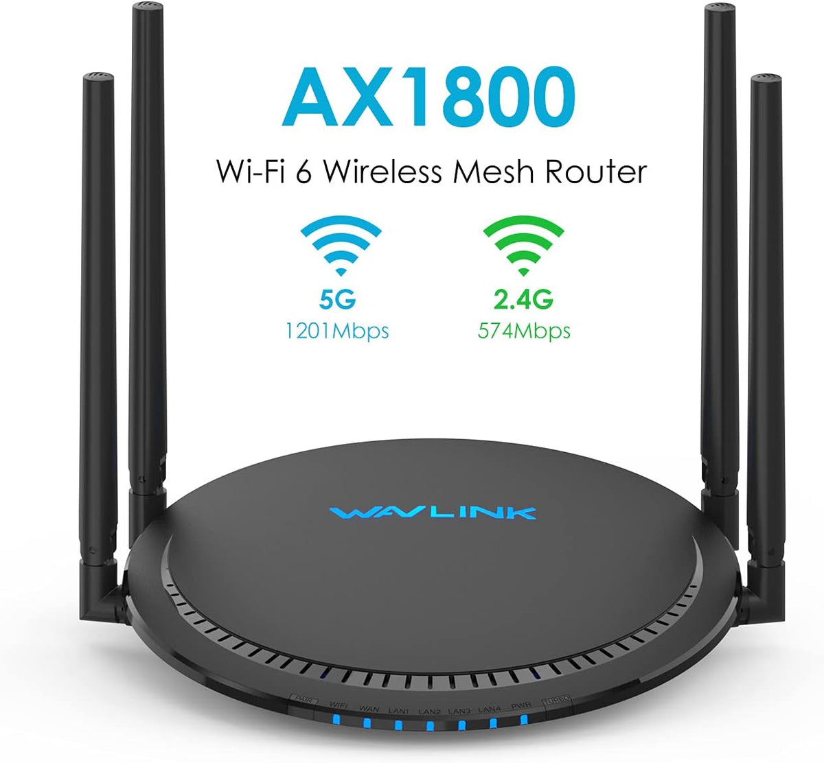 AX1800 Dual Band WiFi 6 Router, 5 Gigabit Ethernet Ports, USB 3.0, Pack of 2 Z4907