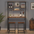 Bar Table and Chairs Set of 2 with Storage Y1338