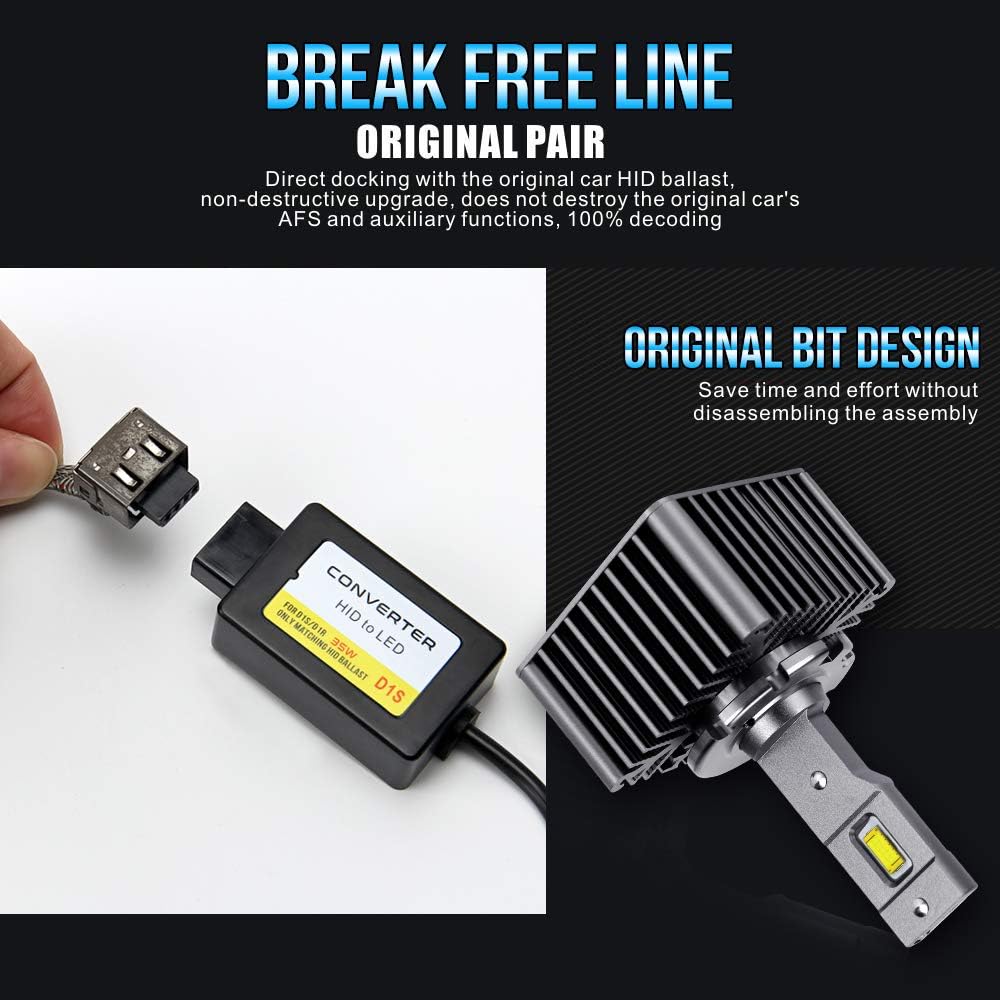 D3S LED Headlight Bulbs Conversion Kit 6000K 35W Pack of 2 W575234