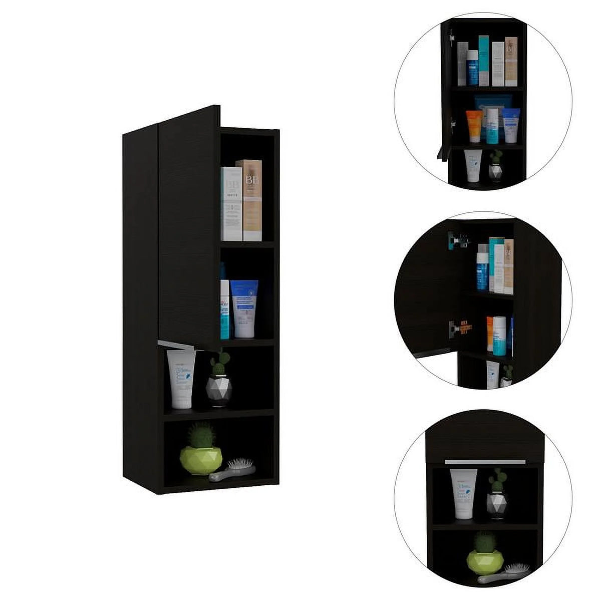 32" Black Engineered Wood Medicine Cabinet X613604