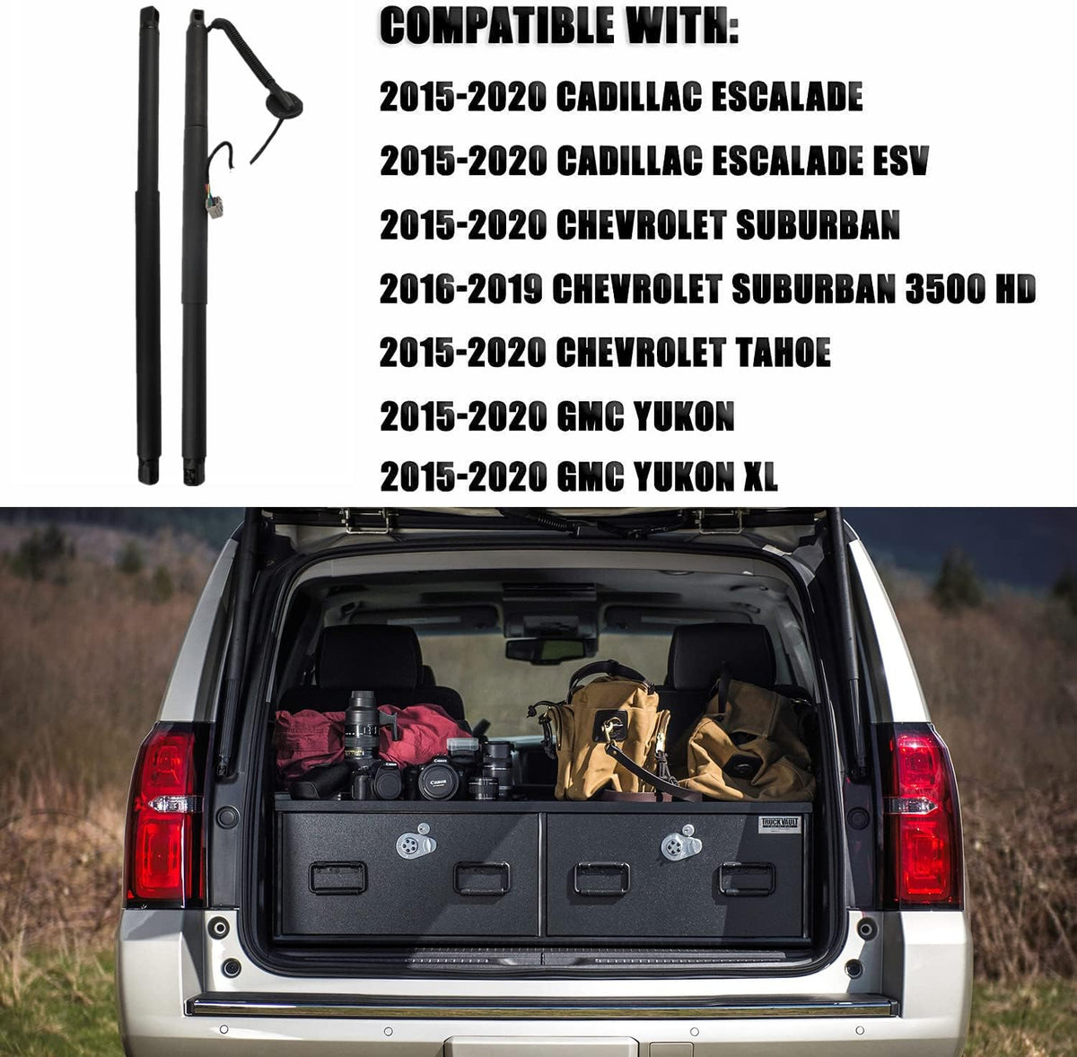 Pair Liftgate Power Lift Support Replacement for Chevy Suburban Tahoe GMC Yukon XL Cadillac Escalade ESV 2015-2019 U779